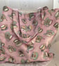 Tea Room - Tea Cup Print Tote Bag by Carolee Crafts PB3 - 0017 - Image 1