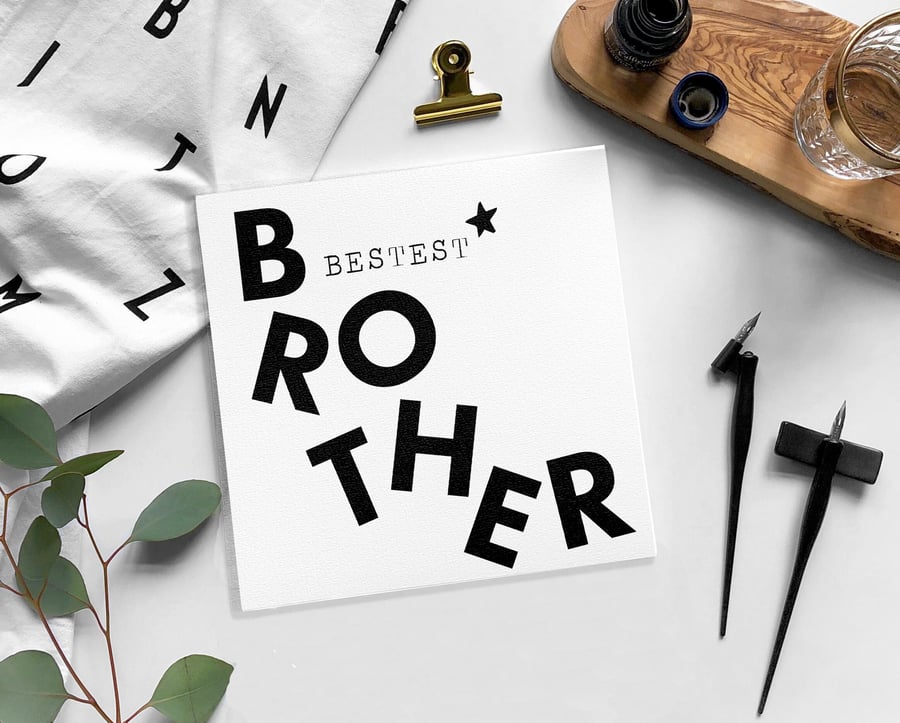 BROTHER Birthday card Blank card