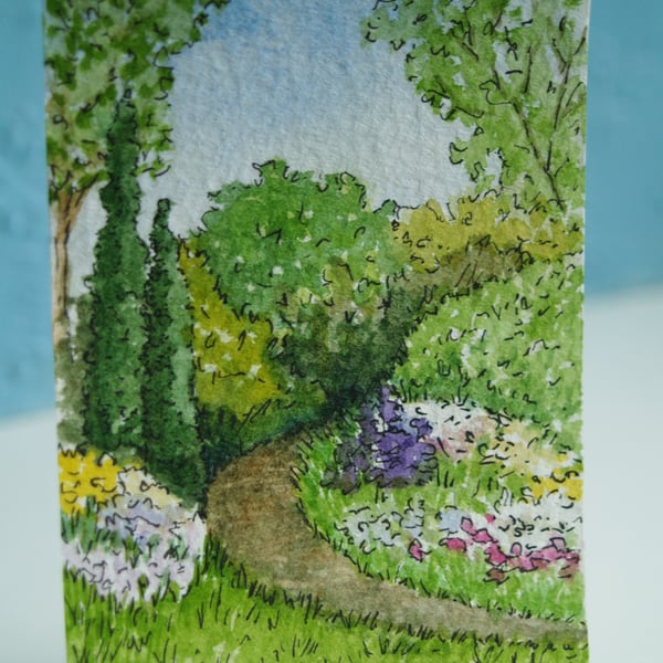 ACEO Original Garden Path watercolour