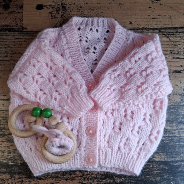 Baby Girl Knitted Cardigan, 0-3 months