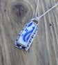 Silver Thames pottery bezel set pendant, boho, hippy, necklace - Image 1