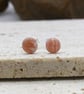 Sterling Silver Stud Earrings with 6mm Rhodochrosite Striped Gemstones. - Image 6