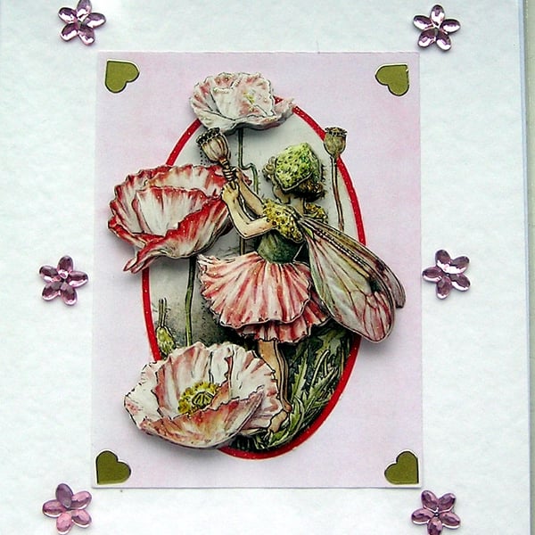 Fairy Hand Crafted 3D Decoupage Card - Blank for any Occasion (2322