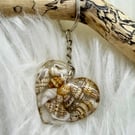 Seashell heart shaped keyring 