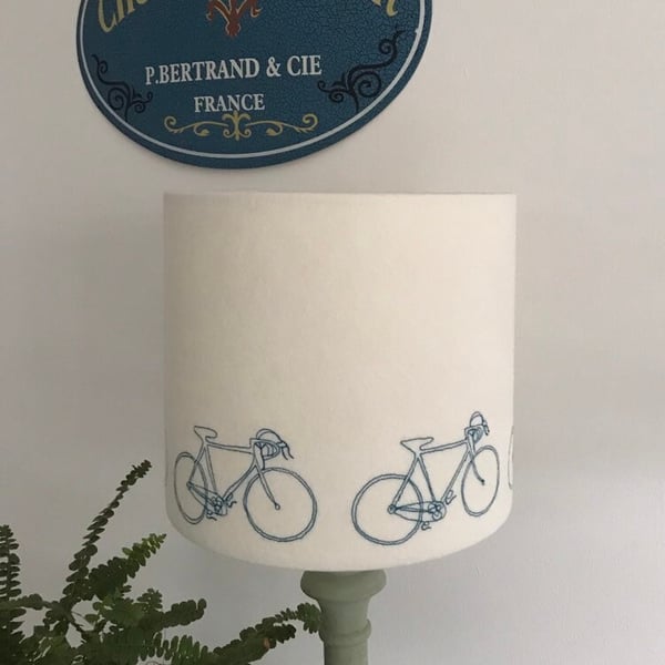 Bicycle Embroidered Lampshade