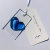 Thinking of you glass heart hanging 