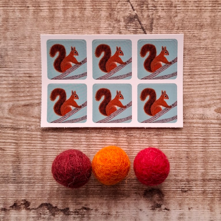 Squirrel Envelope Stickers - Set of 6