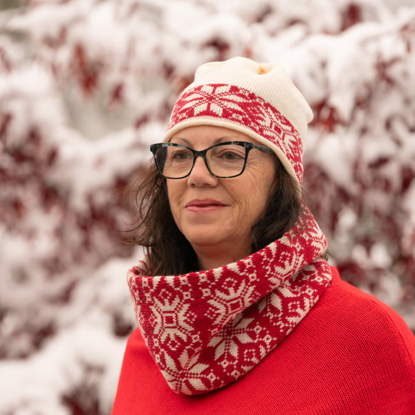 Let it Snow Snowflake Pattern Beanie. Winter Hats. Wool beanie. Ski hat. 