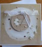 Christmas Card - Wreath With Cream Poinsettias- Festive Wishes