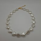 Golden Pearl Collar Necklace