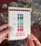 Retro Ho Ho Ho Christmas Card.Mid Century Modern Merry Christmas Card.