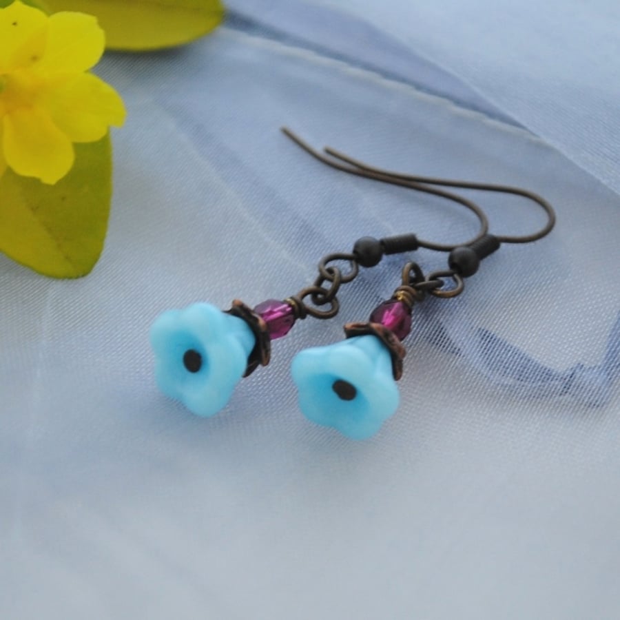 Bluebell flower earrings