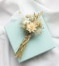 Dried Flower Neutral Creamy white Mini Posies in a pale blue Gift Box