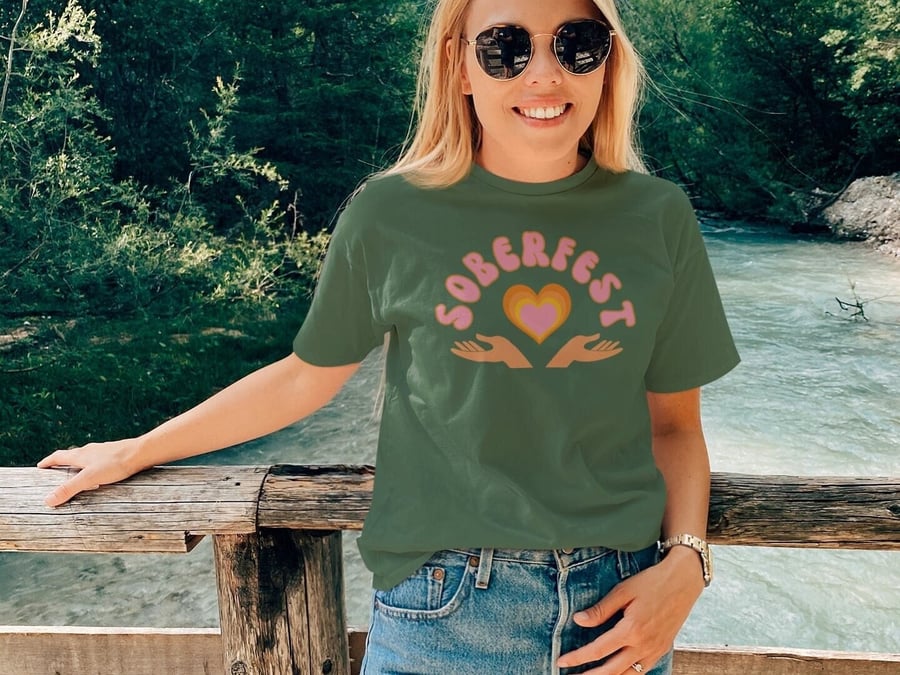 SoberFest Sober T-shirt Sobriety gift, AA gift Sober rave shirt for women