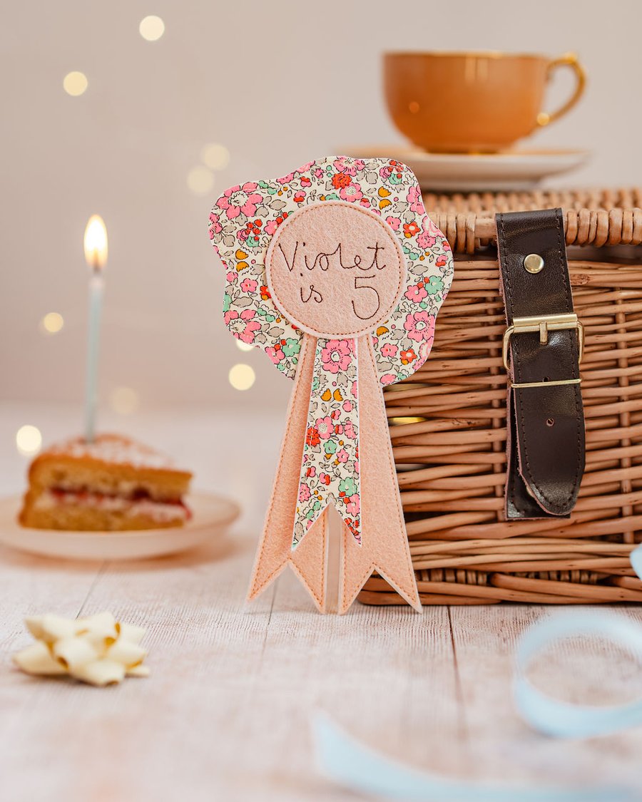 Personalised Liberty Birthday Rosette