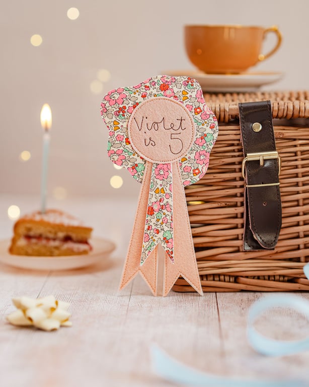 Personalised Liberty Birthday Rosette