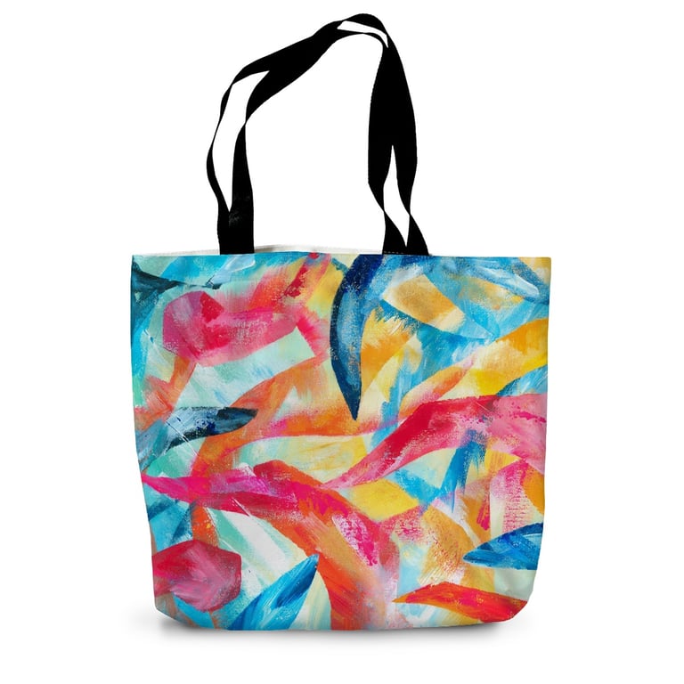  Abstract Art Tote Bag, Multicoloured Bright Original Design