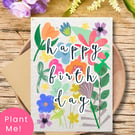 Plantable Wildflower Birthday Card, Eco Friendly Gift, Handmade in the UK