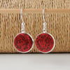 Red Spangles Resin Earrings(2180)