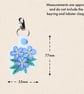 Forget Me Not Flower Keyring - Embroidered Floral Bag Charm - Image 5
