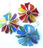 Abstract Red Hot Flower Suncatcher Stained Glass Dichroic 107 - Image 8