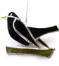 Blackbird Suncatcher Stained Glass British Bird Handmade 