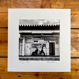 ‘Waiting, Kyoto’  Signed square Mounted Print 30 x 30cm