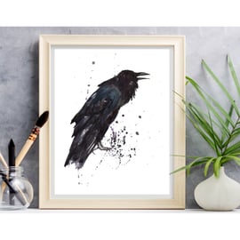 Wicked RAVEN Watercolour print