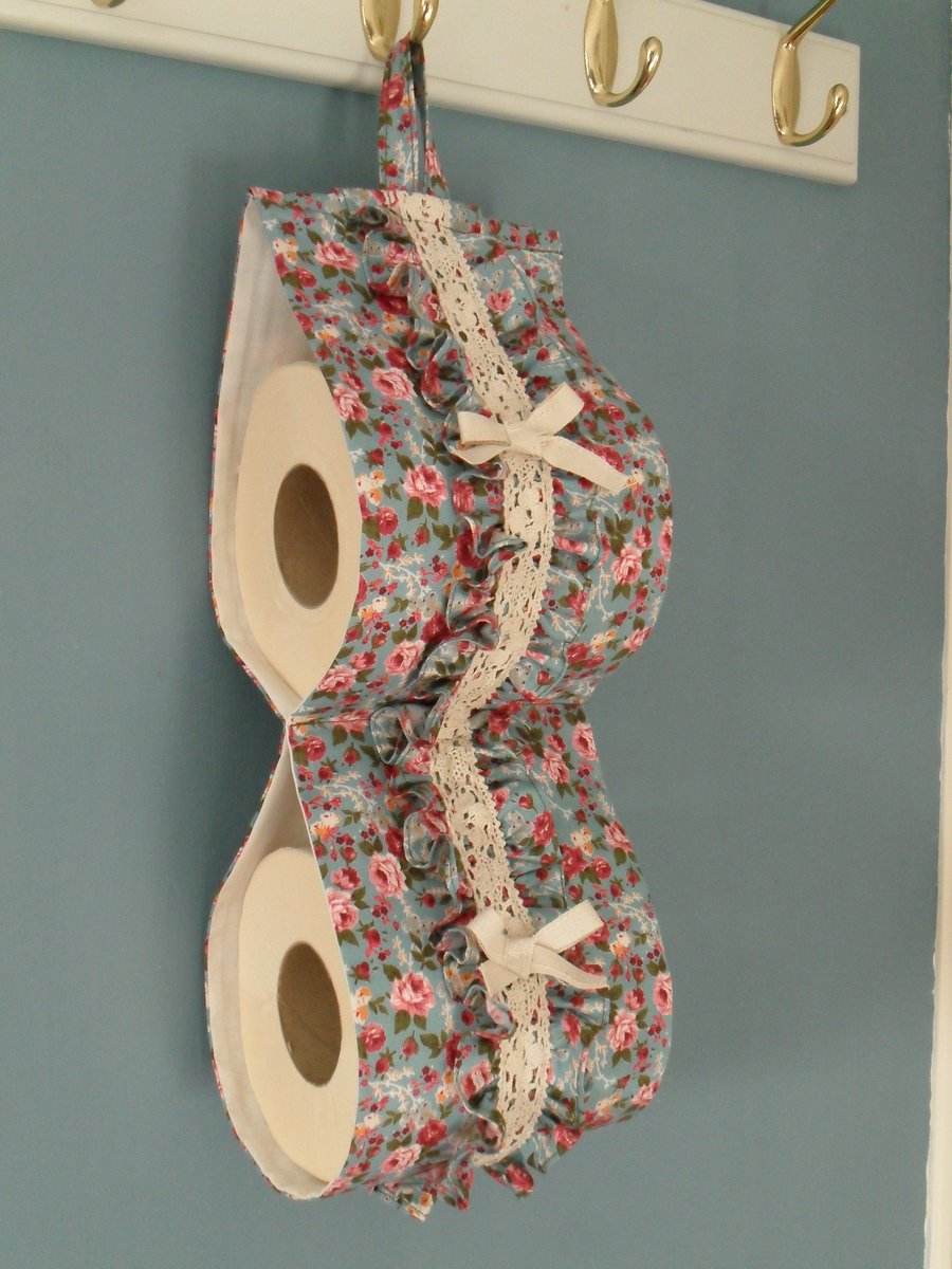 Fabric Toilet Roll Holder (Floral) Folksy