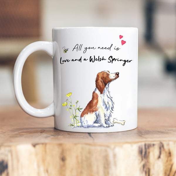 Love and a Welsh Springer Ceramic Mug