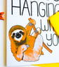 I Miss Hanging With You Sloth Card, Thinking Of You Card, Miss You card - Image 5