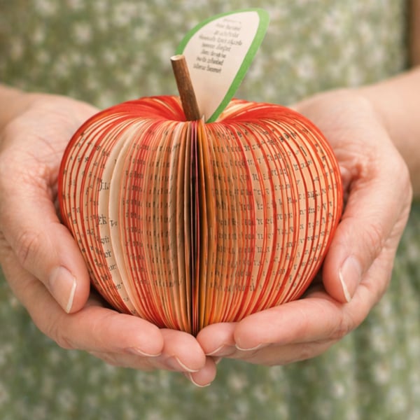 Personalised Teacher Apple Gift – Handmade Book Art