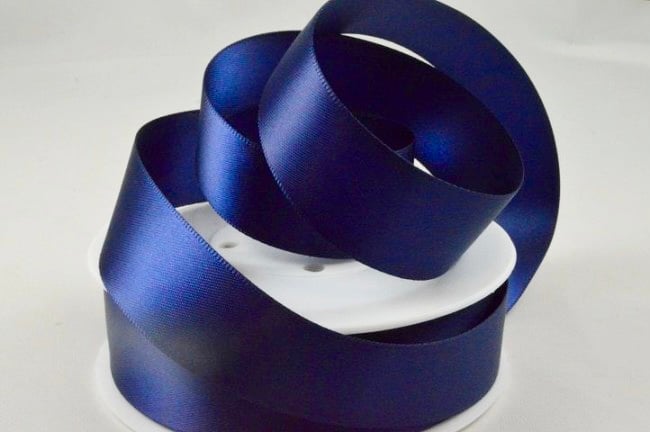 Navy blue double satin ribbon 38mm x 3 metres 