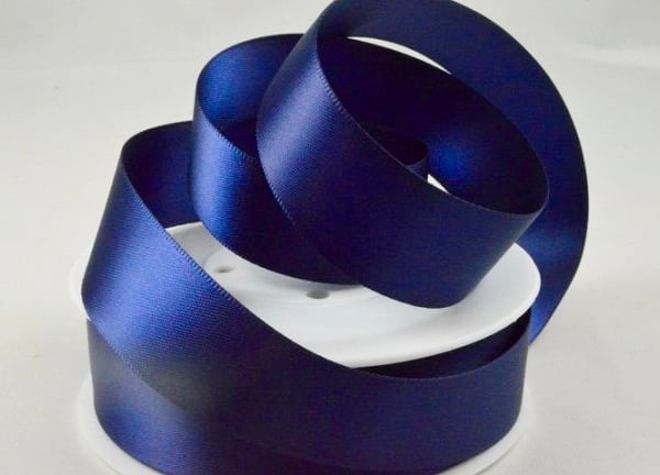 Navy blue double satin ribbon 38mm x 3 metres 