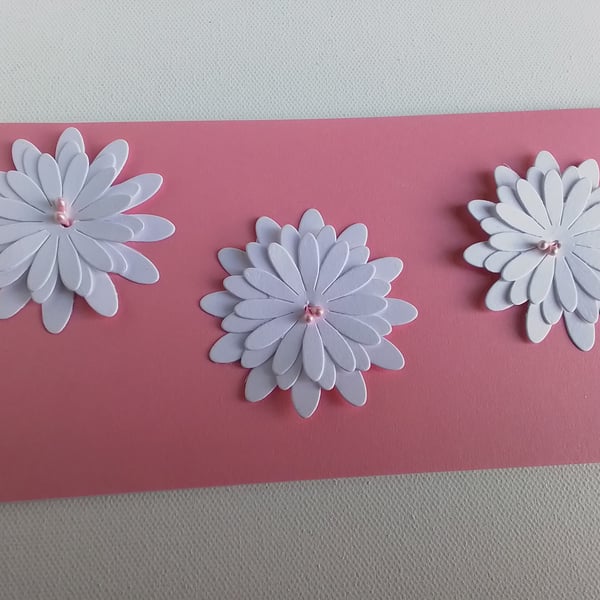 A trio of handmade flowers card. Birthday card. Thank you card. CC847