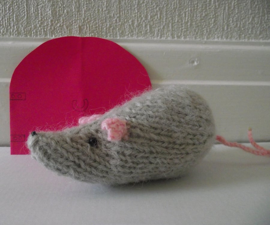 knitted mice - one hand knitted mouse 