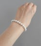 Single Strand White Glass Pearl Bracelet - Simple Wedding Jewellery - Gifts - Image 3