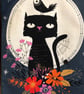 Tote Bag Black Cat Full Moon Stary Nights - Image 2