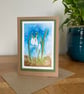 Cards, Greeting card, snowdrop flowers, blank, hand painted original, birthday.  - Image 1
