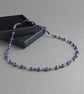 Royal Purple Beaded Jewellery Sets - Dark Amethyst Necklace, Bracelet & Earrings - Image 2