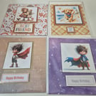 Handmade Greeting Card Bundle - Set of 4 mixed greeting cards