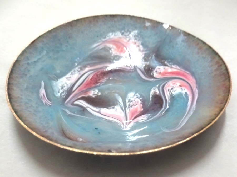 enamelled bowl - pink tornado
