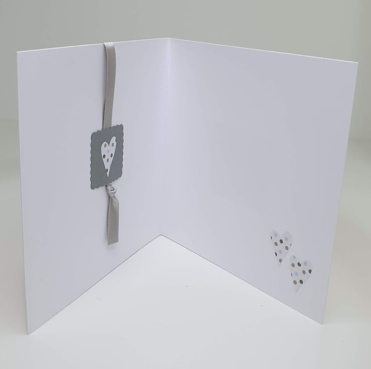 Handmade card with detachable keepsake clay hea... - Folksy