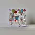 'Happy Birthday' - Handmade Blank Card