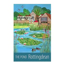 Rottingdean Pond travel poster print by Susie West
