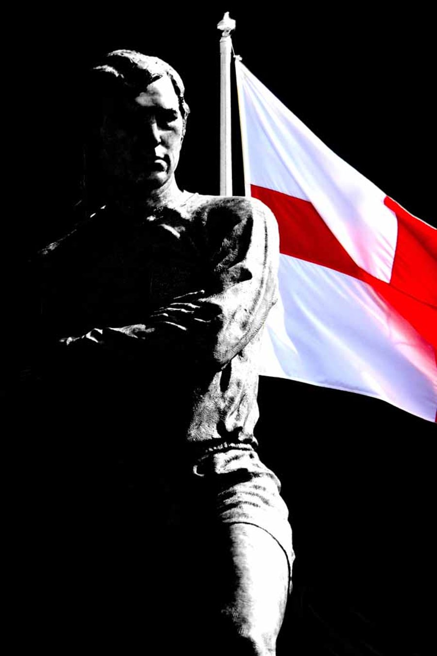 Bobby Moore Statue England Flag Wembley Stadium Photograph Print