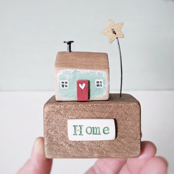 Little Wooden Cottage with Star 'Home'