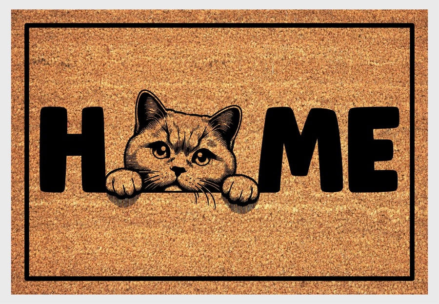 British Shorthair Cat Home Door Mat No.3 - British Shorthair Welcome Mat 