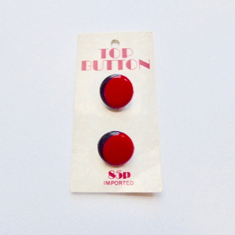  Red and black buttons, vintage buttons.