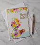 Happy Easter Hot Cross Buns Spring Flowers 3D Luxury Handmade Card - Image 1